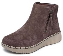 Skechers Women's WILSHIRE BLVD - WEEKEND CRUSH, Side Zip-Up boot with Air-Cooled Memory Foam, Chocolate, 5M