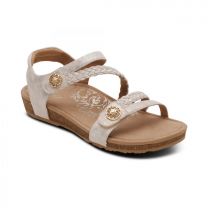 Aetrex Women's Jillian Braided Quarter Strap Sandal Champagne - SC440W