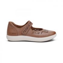 Aetrex Women's Erica Mary Jane Casual Sneaker Tan Cutout - CA424W