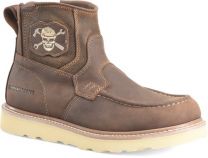 CAROLINA Men's 6" Flatiron Ez-On EH SR Moc Toe Soft Toe Work Boot Dark Coffee - CA7046