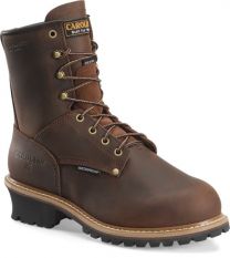 CAROLINA Men's 8" Elm Steel Toe Internal Metatarsal Guard Insulated Waterproof Logger Work Boot Brown - CA7821