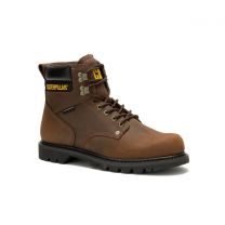 CATERPILLAR WORK Men's 6" Second Shift Steel Toe EH Waterproof Work Boot Dark Brown - P91660