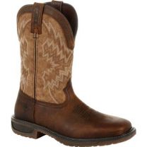 DURANGO WORK Men's 11" Workhorse™ Steel Toe Western Work Boot Saddle Brown/Peanut - DDB0184