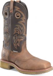 Double-H Boots Men’s 13” Farson Composite Toe Waterproof Stockman Work Boot Brown - DH4154