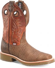 Double-H Boots Men’s 11” Luis Soft Toe EH Roper Work Boot Brown - DH4564