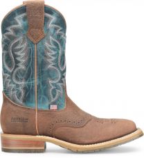 DOUBLE-H Men's 11" Hudson Non-Metallic SR Soft Toe Roper Boot Turquoise/Umber - DH4672