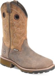 Double-H Boots Men’s 12” Abner Composite Toe Waterproof Roper Work Boot Brown - DH5353