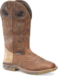 Double-H Boots Men's Malign 13” Waterproof Wide Square Toe Roper Non-Metallic Soft Toe Work Boot Brown - DH5378