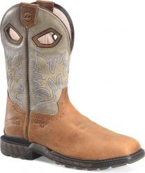 Double-H Boots Men’s 11” Phantom Rider Oatman Composite Toe Waterproof ICE™  Lug Roper Work Boot Brown - DH5430