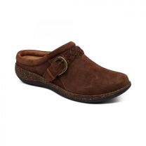 Aetrex Women's Libby Braided Clog Tobacco Suede - DM214W