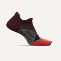 Feetures Unisex Elite Light Cushion No Show Tab Socks Dark Cherry - E50542
