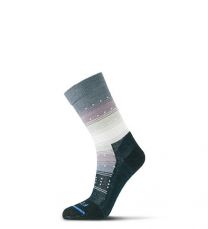 FITS Women's Casual Crew Gradient Stripe Socks Black/Natural - F5171-078