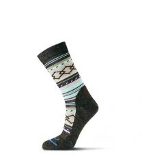FITS Women's Casual Crew Socks (Aztec) Chestnut - F5172-240