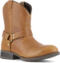 FRYE Supply Women's Harness Steel Toe Pull On Work Boot Brown  - FR40602F