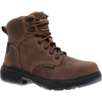 GEORGIA BOOT Men's 6" FLXPoint ULTRA Lace-Up Soft Toe Waterproof Work Boot Black/Brown - GB00551