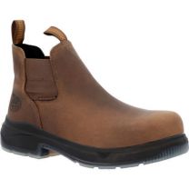 GEORGIA BOOT Men's 5" FLXPoint ULTRA Composite Toe Waterproof Chelsea Work Boot Black/Brown - GB00553