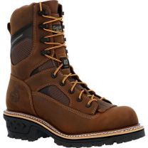 GEORGIA BOOT Men's 9" LTX Logger Soft Toe Waterproof Work Boot Crazy Horse Brown - GB00616