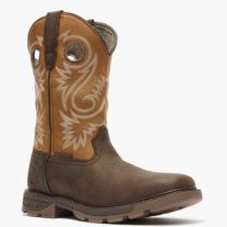 GEORGIA BOOT Men’s 11” Carbo-Tec FLX Waterproof Soft Toe Pull On Work Boot Brown and Orange - GB00671