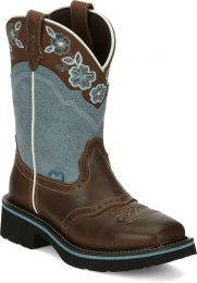 Justin Women's 11" Starlina Western Boot Brown/Blue - GY9950