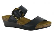 Naot Women's Kingdom Wedge Slide Sandal Black Matte Leather - 5054-277