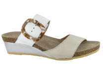 Naot Women's Kingdom Wedge Slide Sandal Ivory/White Leather - 5054-WGX