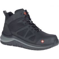 MERRELL WORK Men's Fullbench Speed Mid Carbon Fiber Toe Work Boot Black - J003319