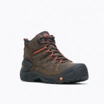 MERRELL WORK Men's 6" Strongfield Leather Composite Toe Waterproof Work Boot Espresso/Black - J099341