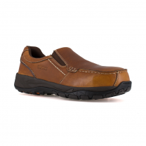 Rockport Works Men's Extreme Light Composite Toe ESD Twin Gore Moc Toe Casual Slip-On Work Shoe Brown - RK6748