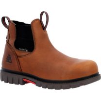 ROCKY WORK Men's 6" WorkSmart Composite Toe Waterproof Chelsea Work Boot Brown - RKK0400
