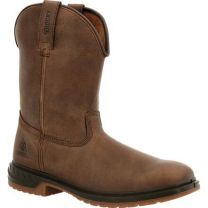 ROCKY WORK Men's 10" WorkSmart Unlined Soft Toe Western Work Boot Dark Brown - RKW0346