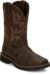 JUSTIN WORK Men's Driller 11" Steel Toe Work Boot Dark Brown - SE4682