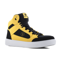 VOLCOM WORKWEAR Men's Evolve Skate Inspired Composite Toe ESD High Top Work Shoe Black/Yellow - VM30237