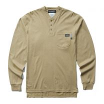 WOLVERINE Men's FR Flame Resistant Long Sleeve Henley Khaki - W1203300-236