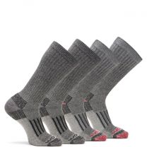 WOLVERINE Men’s Thermal Work Boot Crew Socks 4 Pack (4 pairs) Black Assorted - W91273970-001