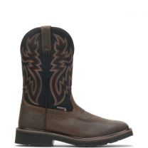 WOLVERINE Men's Rancher Waterproof Soft Toe Wellington Work Boot Black/Brown - W10768