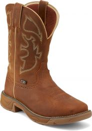 JUSTIN WORK Men's 11" Rush Soft Toe Waterproof Work Boot Saddle Tan - WK4330