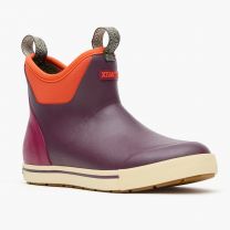 XTRATUF Women's Camp Fleece Linked Ankle Deck Bot FIG NEON FLARE - XWADBC50