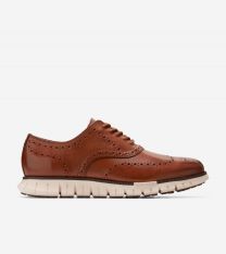 Cole Haan Men's ZERØGRAND Remastered Wingtip Oxford British Tan/Ivory - C39602