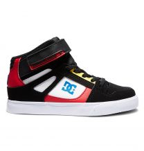 DC Shoes Unisex Kids' Pure High Elastic Lace High-Top Shoes Black/White/Red - ADBS300324-BW5