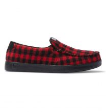 DC Shoes Men's Villain Slip-On Shoes Black/Red Plaid - ADYS100567-KRP