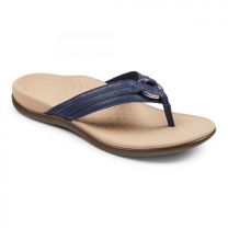 Vionic Women's Aloe Toe Post Sandal Navy Leather - 10010887410