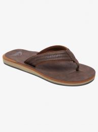 Quiksilver Men's Carver Nubuck Flip Flop Sandal Demitasse Solid - AQYL100623-CTK0