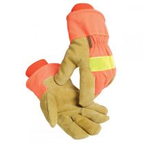 Caiman Brushed Pigskin Heatrac Insulated Hi-Vis Winter Work Gloves Hi-Vis Orange (1 pair) - 1391M