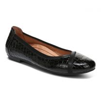 Vionic Women's Caroll Ballet Flat Black Patent Croc Leather - I3328L2001