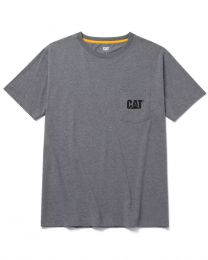 Caterpillar Work Wear Men's Logo Pocket T-Shirt Dark Heather Grey- 1510552-004
