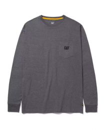 Caterpillar Trademark Pocket Long Sleeve T-Shirt Dark Heather Grey - 1510053-004