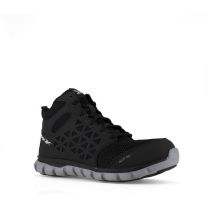 Reebok Work Men's Sublite Cushion Alloy Toe ESD Athletic Mid Cut Work Shoe Black - RB4141