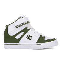 DC Shoes Unisex Pure Hi Top EV Skate Shoe White/Olive - DC01795301-WHTOLV