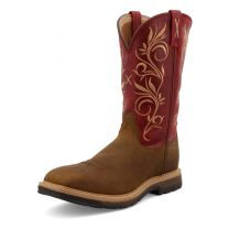 Twisted X Women's 11" Steel Toe Western Work Boot Distressed Latigo/Red - WLCS003