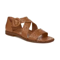 Vionic Women's Pacifica Sandal Toffee Crinkle Leather - I8656L2200